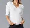 Downeast Barre Fitted Tee In Snow White