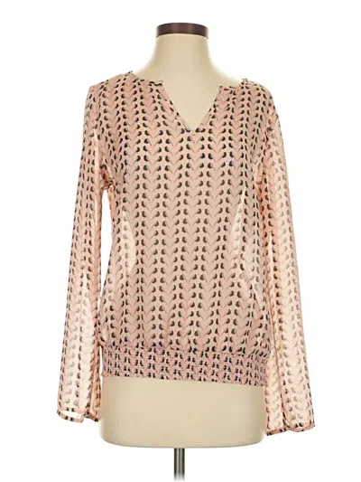 Pre-owned Downeast Long Sleeve Blouse In Pink