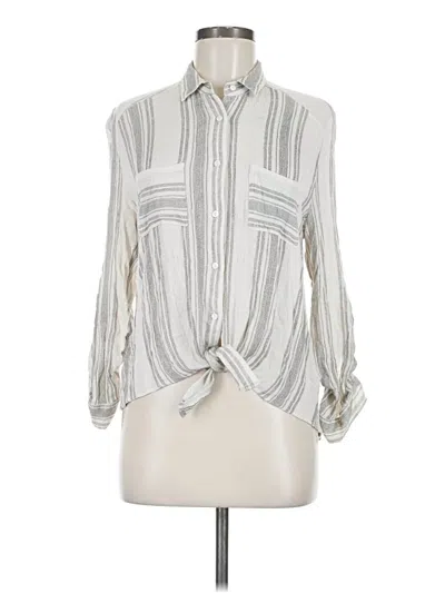 Pre-owned Downeast Long Sleeve Blouse In White