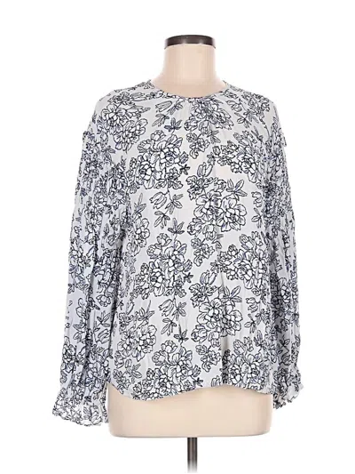Pre-owned Downeast Long Sleeve Blouse In White