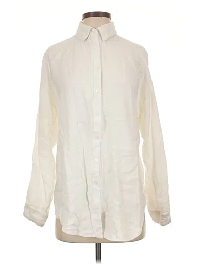 Pre-owned Downeast Long Sleeve Button Down Shirt In Ivory