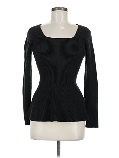 Pre-owned Downeast Long Sleeve Top Black Sweetheart Neckline Tops