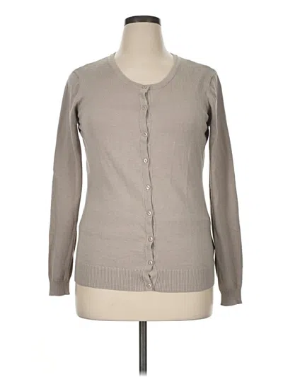Pre-owned Downeast Long Sleeve Top Gray Crew Neck Tops