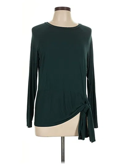 Pre-owned Downeast Long Sleeve Top Green One Shoulder Neckline Tops