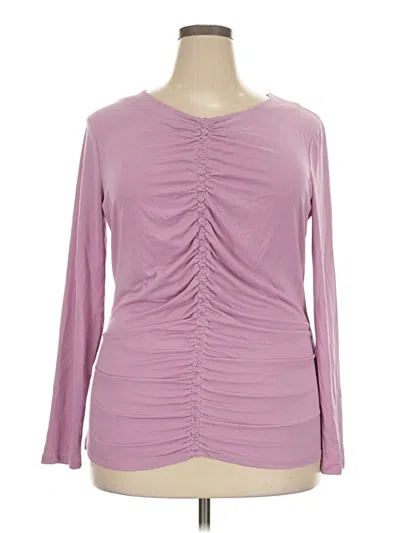 Pre-owned Downeast Long Sleeve Top Purple Sweetheart Neckline Tops