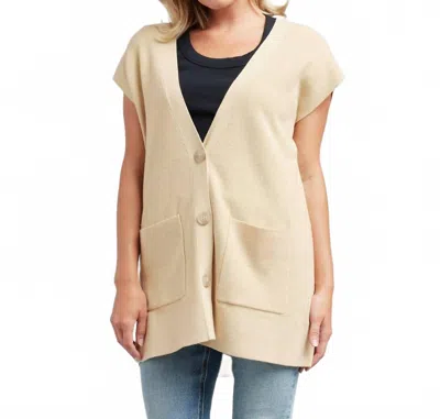 Downeast Semester Vest Cardigan In Beige