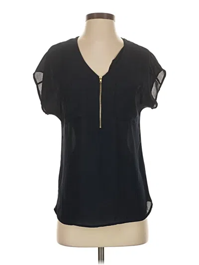 Pre-owned Downeast Short Sleeve Blouse In Black