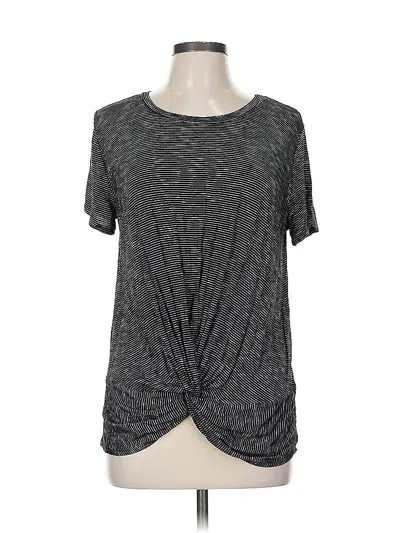 Pre-owned Downeast Short Sleeve Top Gray Crew Neck Tops