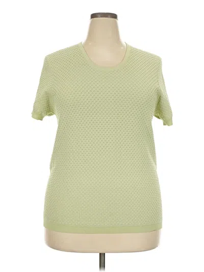 Pre-owned Downeast Short Sleeve Top Green Crew Neck Tops