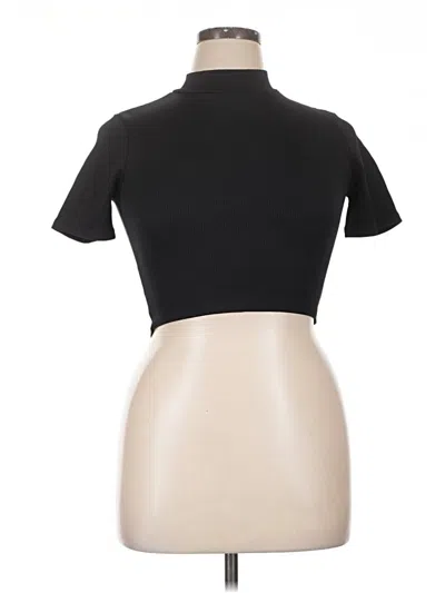 Pre-owned Downeast Short Sleeve Turtleneck In Black