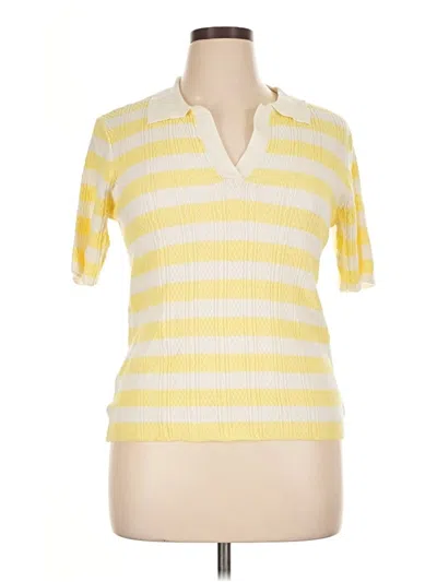 Pre-owned Downeast Short Sleeve Turtleneck In Yellow