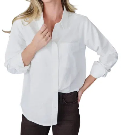 Downeast Sofia Buttoned Down Shirt In Snow White