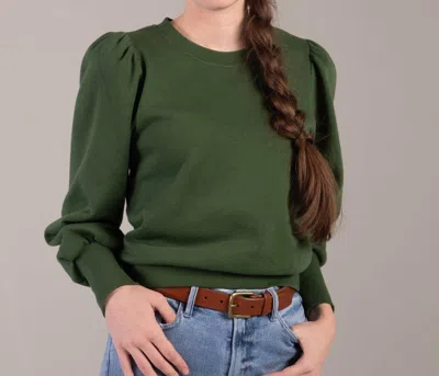 Downeast Statement Crew Top In Pine In Multi