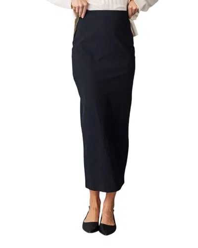 Downeast Straight Maxi Skirt In Black Beauty
