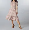 DOWNEAST SWEETHEART SMOCKED DRESS IN FLORAL PINK