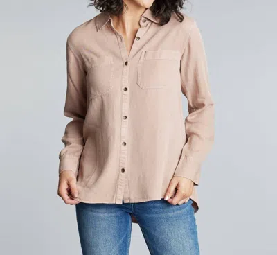 Downeast The Katie Shirt In Warm Taupe In Multi