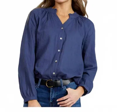 Downeast Tina Button Down Blouse In Blue
