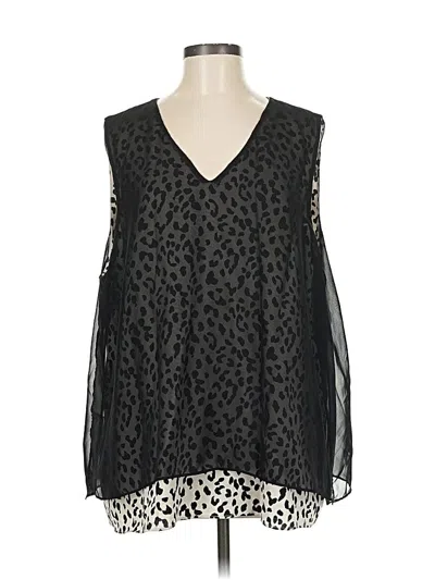 Pre-owned Downing Studio Sleeveless Blouse In Black