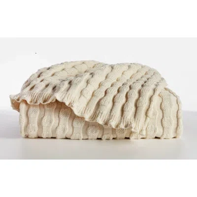 Downtown Company 100% Cotton Throw In Cream
