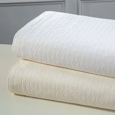 Downtown Company Single Reversible Coverlet In Ivory
