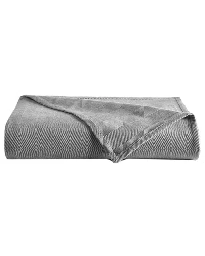 Downtown Company Woven Herringbone Blanket In Gray