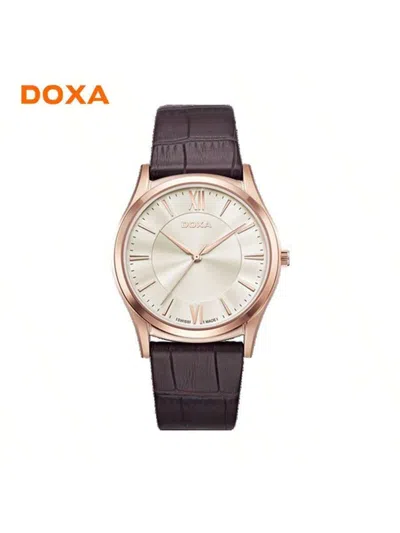 Pre-owned Doxa Men's Swiss Watch Business Simple Waterproof Watch D201riy In Champagne
