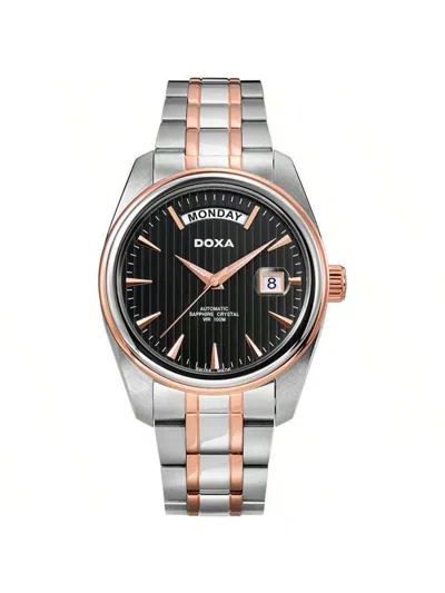 Pre-owned Doxa Men's Watch Business Fashion Dual Calendar Swiss Executive Watch D122rbk In Black
