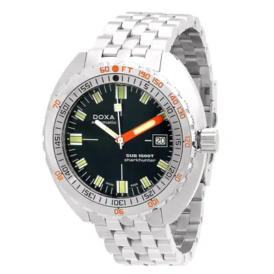 Doxa Sub 1500t Sharkhunter Automatic Black Dial Men's Watch 883.10.101.10 In Silver Tone/black