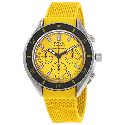 Doxa Sub 200 C-graph Divingstar Chronograph Automatic Men's Watch 798.10.361.31 In Yellow/silver Tone/black