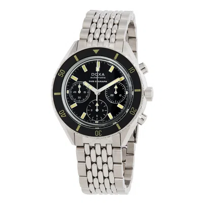 Doxa Sub 200 C-graph Sharkhunter Chronograph Automatic Black Dial Watch 798.10.101.10 In Silver Tone/black