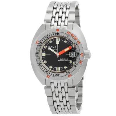Doxa Sub 300 Sharkhunter Automatic Black Dial Men's Watch 821.10.101.10 In Silver Tone/black