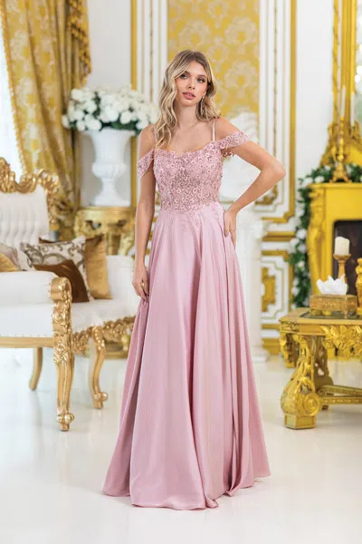Dq Elegant Off-shoulder Prom Dress With Floral Embellishments, Flowing Skirt, And Slit For A Graceful,  In Animal Print