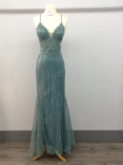 Dq Sleeveless Sequined Lace Gown With Sheer Back And Floor-length Hem Prom Dress In Multi