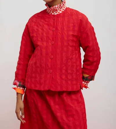 Dr Bloom Paris Quilted Coat In Red