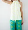 Dr Bloom Sleeveless Fish Shirt In White/yellow In Multi