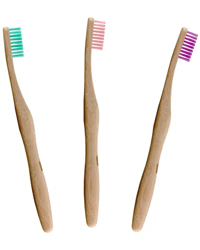 Dr. Botanicals Dr Botanicals 1oz Pastel Bamboo Toothbrush Kit In Brown