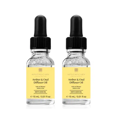Dr. Botanicals Deep Relax & Calm Amber & Oud Diffuser Oil 15ml Twin Value Savings Pack In Yellow