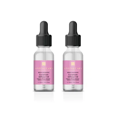 Dr. Botanicals Renew & Revive Geranium Diffuser Oil 15ml Twin Value Savings Pack In Pink