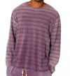 Dr. Collectors Derrick Tee In Mauve Stripe In Purple