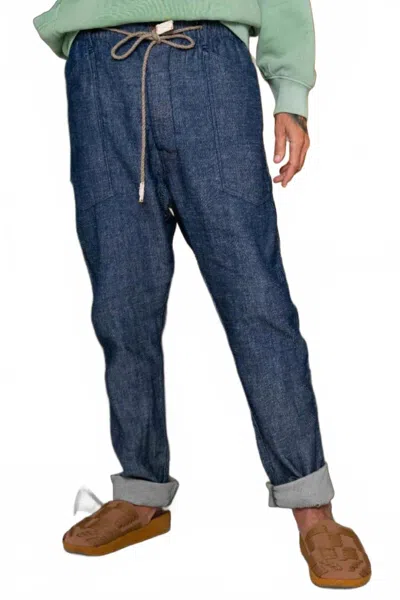 Dr. Collectors P38 Denim Linen Jeans In Green Cast Rinse In Blue