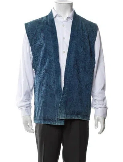 Pre-owned Dr. Collectors Patterned Vest In Blue