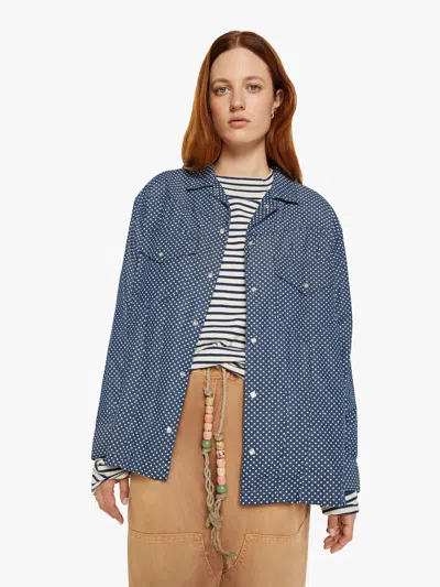 Dr. Collectors Rogers Shirt Denim Dots In White - Size X-large