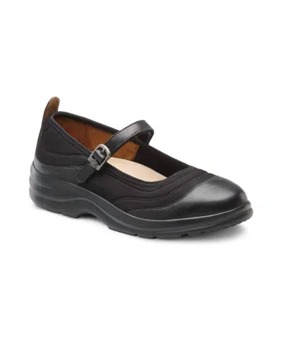 Dr. Comfort Shoes Women's Flute Lycra Diabetic Mary Jane Shoes In Black