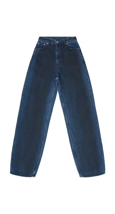 Dr Denim Blue Donna High Relaxed  - Stream Black Coat