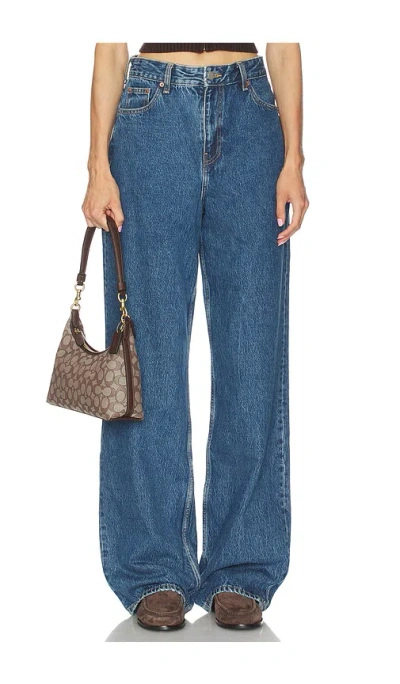 Dr Denim Donna Wide Leg In Stream Mid Stone