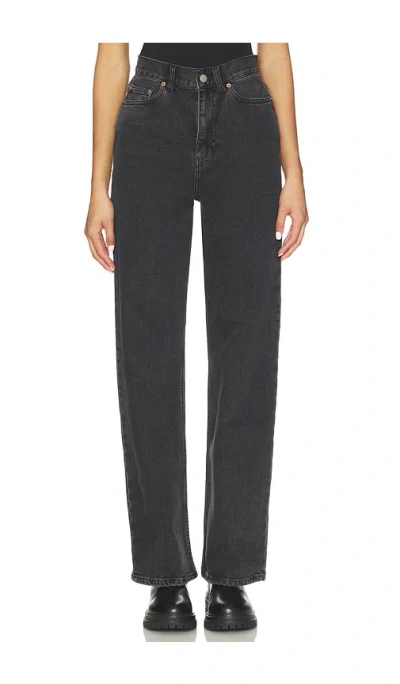 Dr Denim Echo Straight Jeans In Tar Retro Black