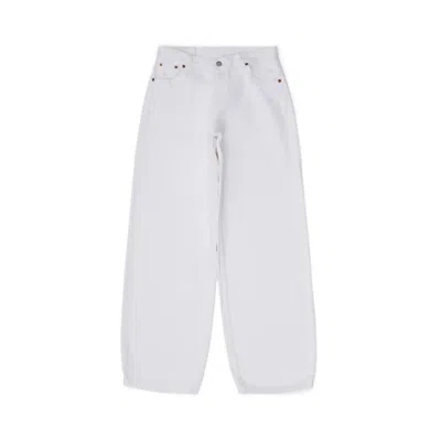 Dr Denim Hill Low Relaxed - White