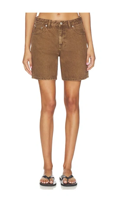 Dr Denim Hill Shorts In Brown