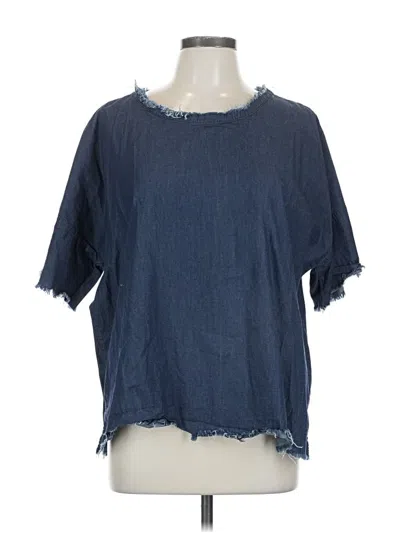 Pre-owned Dr. Denim Jeansmakers Short Sleeve Blouse In Blue