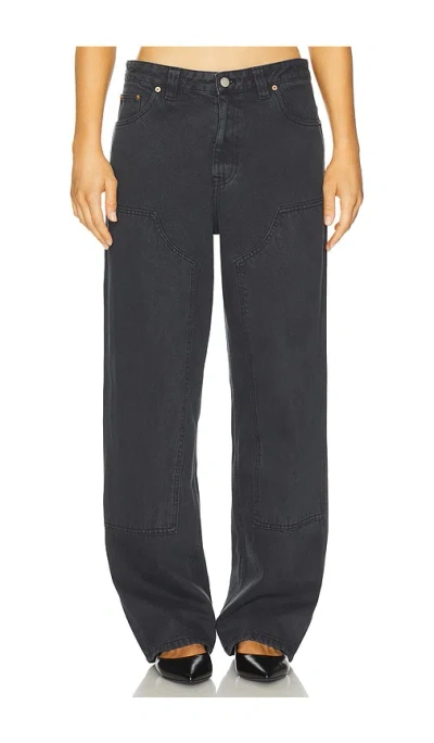 Dr Denim Jena Double Knee Wide Leg In Dark Grey